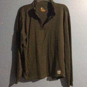 Forest green Carhartt long sleeve shirt quarterzip